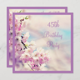 Beautiful Blossom 45th Birthday Invitation