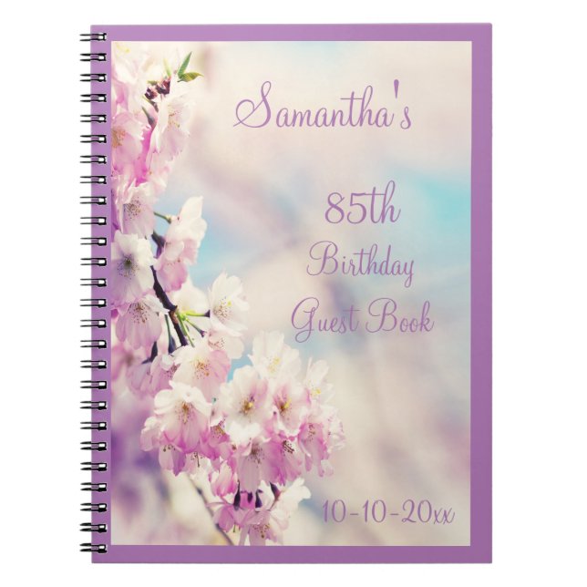 Beautiful Blossom 85th Birthday Spiral Notebook (Front)