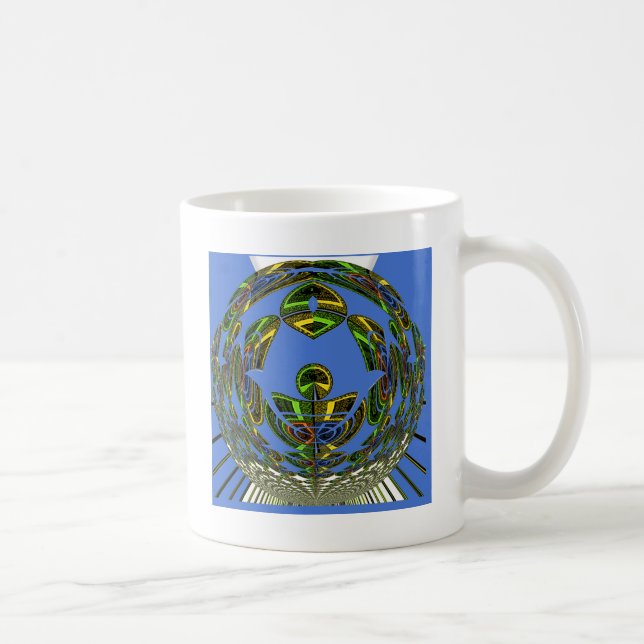 Beautiful Blue African Traditional Ethnic  Vector  Coffee Mug (Right)