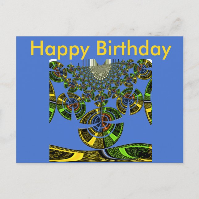 Beautiful Blue African Traditional Ethnic  Vector  Postcard (Front)