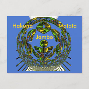 Beautiful Blue African Traditional Ethnic Vector Postcard