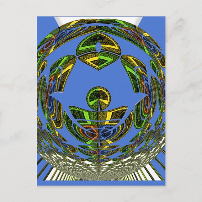 Beautiful Blue African Traditional Ethnic  Vector  Postcard (Front)