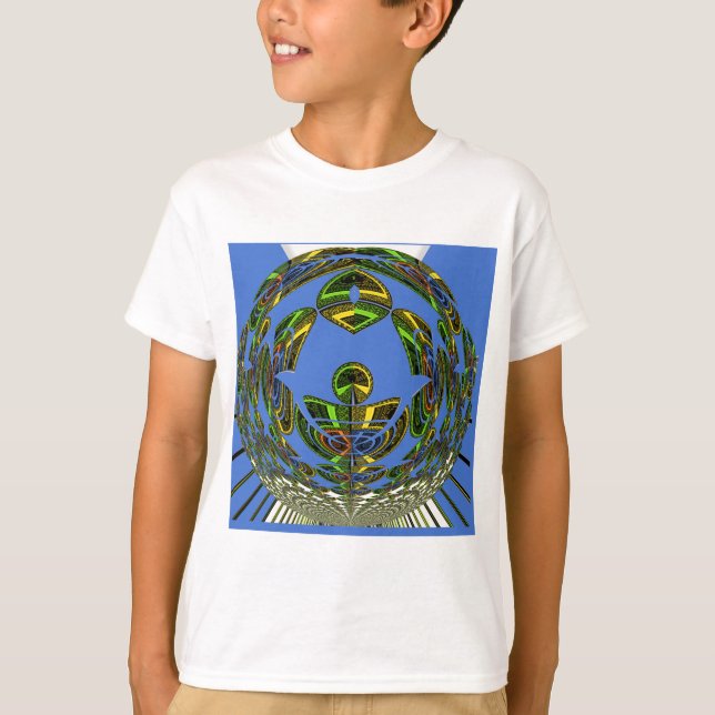 Beautiful Blue African Traditional Ethnic  Vector  T-Shirt (Front)