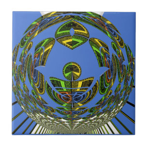 Beautiful Blue African Traditional Ethnic Vector Tile