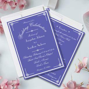 Beautiful Blue All In One RSVP Website Wedding  Invitation