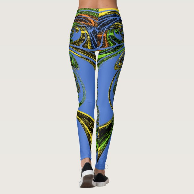 Beautiful blue amazing feminine weekend lounging leggings (Back)
