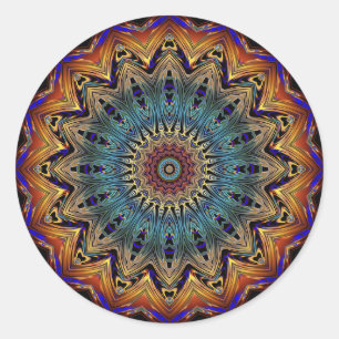 Beautiful Blue and Copper Mandala Sticker