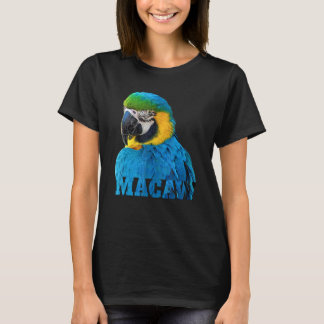 Beautiful Blue and Gold Macaw Parrot Image Word T-Shirt