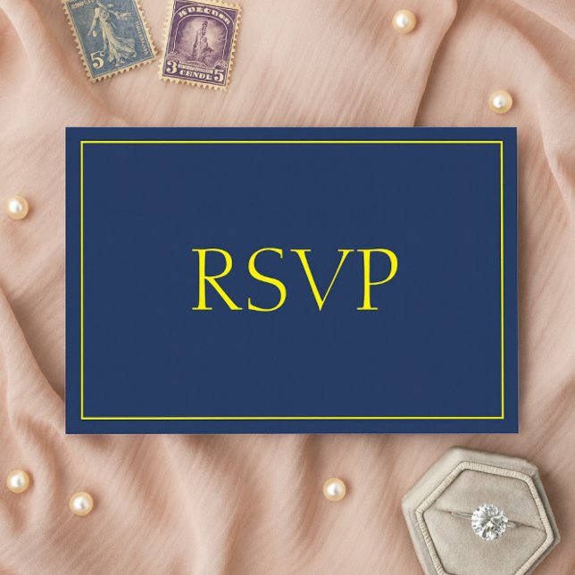 Beautiful Blue and Gold Response RSVP (Creator Uploaded)