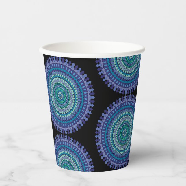 Beautiful Blue and Green Party Paper Cups (Front)
