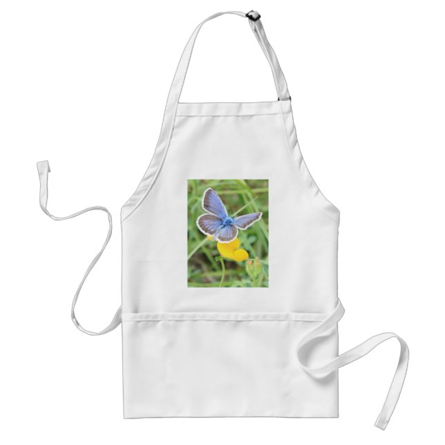 Beautiful Blue and White Butterfly Standard Apron (Front)