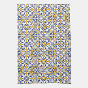 💙💛 Beautiful blue and yellow Azulejos 9 Tea Towel