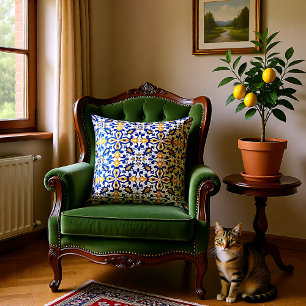 💙💛 Beautiful blue and yellow Azulejos, Cushion