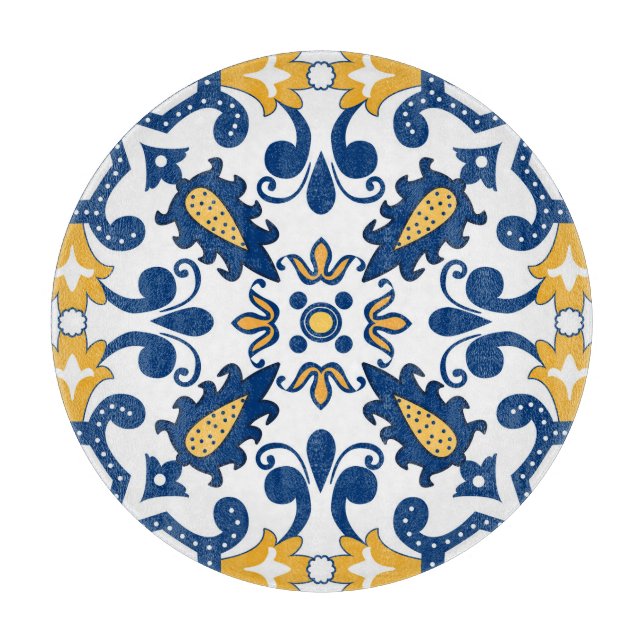 💙💛 Beautiful blue and yellow Azulejos,    Cuttin Cutting Board (Front)