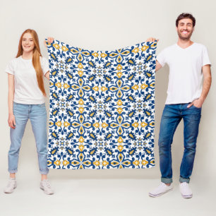 💙💛 Beautiful blue and yellow Azulejos, Fleece Blanket