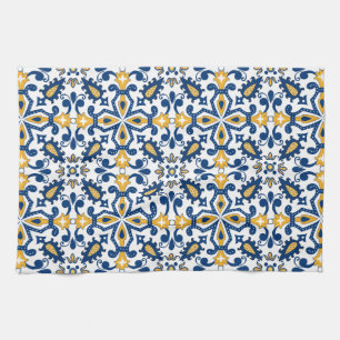 💙💛 Beautiful blue and yellow Azulejos, Kitchen Tea Towel