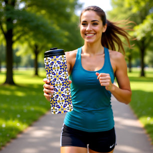 💙💛 Beautiful blue and yellow Azulejos Thermal Tumbler