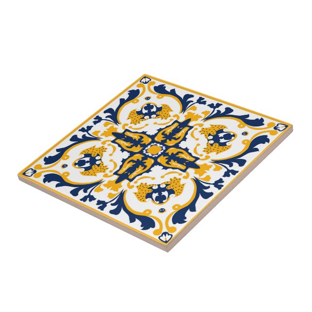 💙💛 Beautiful blue and yellow Azulejos  Tile (Side)