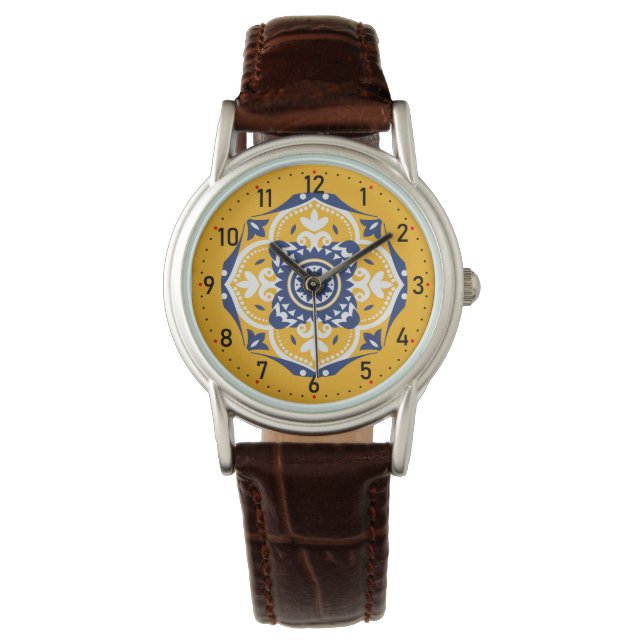 💛💙🤍 Beautiful blue and yellow Azulejos Watch (Front)