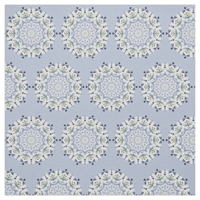 Beautiful blue and yellow mandala fabric (Swatch)