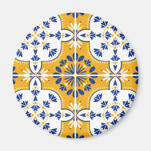 Beautiful Blue and yellow Portuguese Azulejo Magnet