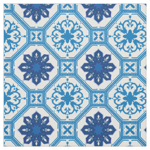 💙 Beautiful blue Azulejos, XXL tile size Fabric