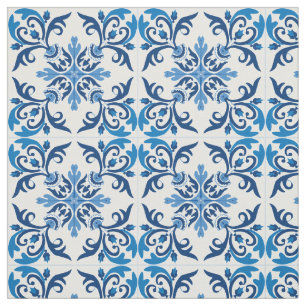 💙 Beautiful blue Azulejos, XXL tile size Fabric