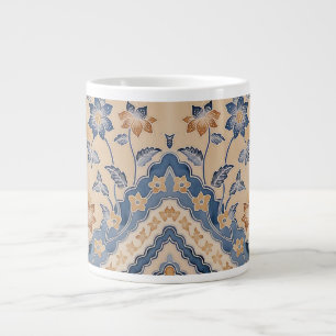 Beautiful Blue Beige Batik Garden Speciality Mug