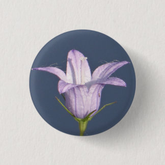 Beautiful blue bell flower 3 cm round badge