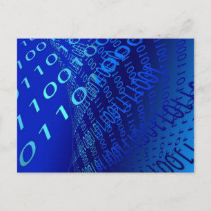 Beautiful Blue Binary Postcard