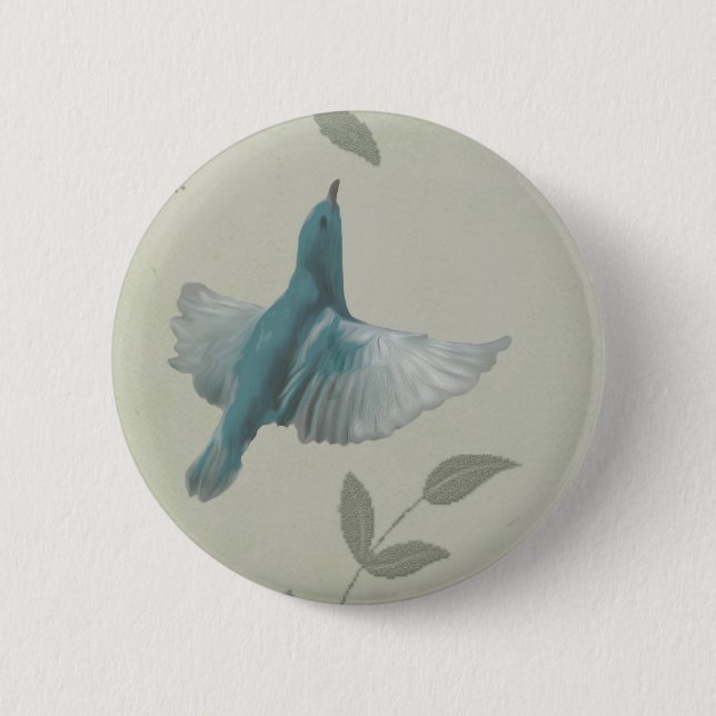 Beautiful Blue Bird 6 Cm Round Badge (Front)