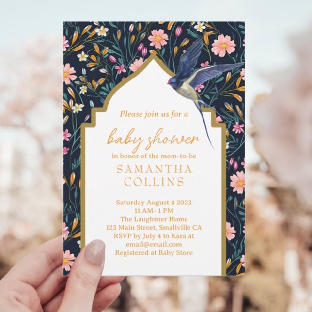 Beautiful Blue Bird Baby Shower Invitation (Creator Uploaded)