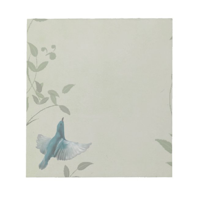 Beautiful Blue Bird Notepad (Front)