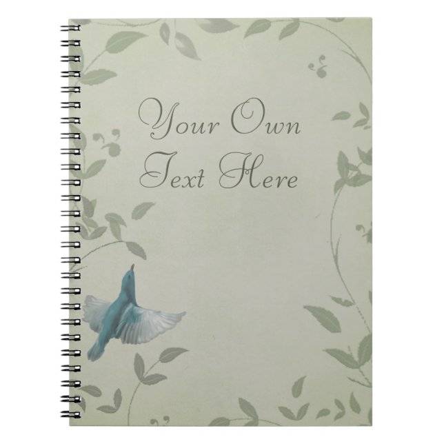 Beautiful Blue Bird Spiral Notebook (Front)