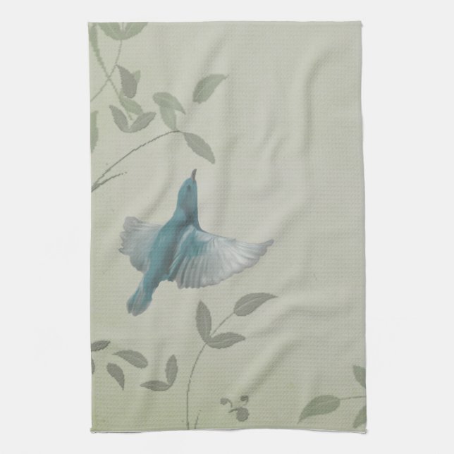 Beautiful Blue Bird Tea Towel (Vertical)