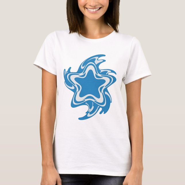 Beautiful Blue BLUE STAR Graphic Design T-Shirt (Front)