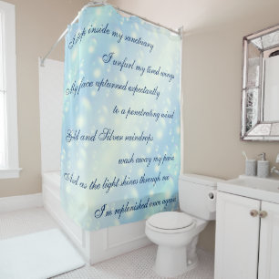 Beautiful Blue Bubbles Cleansing Mantra design Shower Curtain