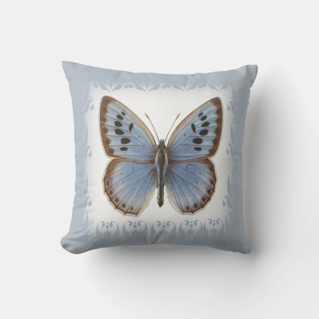 Beautiful Blue Butterfly Cushion (Front)