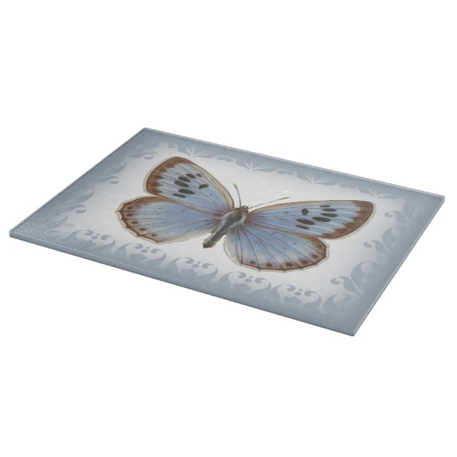 Beautiful Blue Butterfly Cutting Board (Corner)