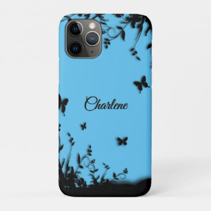 Beautiful Blue Butterfly Garden Personalised Case-Mate iPhone Case