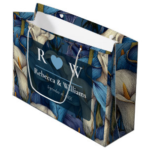 Beautiful Blue Calla Lilies Flower Wildflower Wedd Large Gift Bag