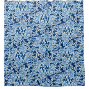 Beautiful Blue Damask Shower Curtain