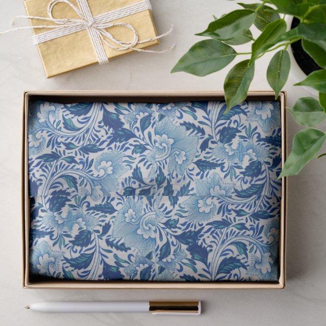 Beautiful Blue Damask Tissue Paper (Gift)