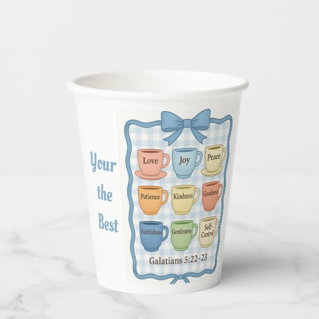 Beautiful Blue design Paper Cups (Front)