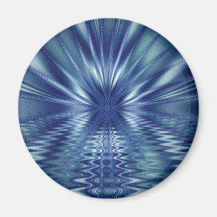 Beautiful Blue Fine Fractal Art Magnet
