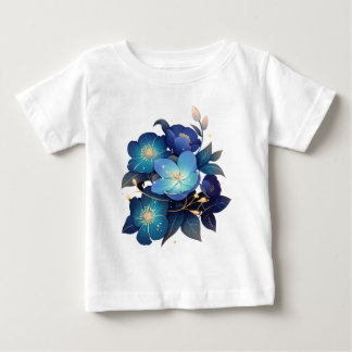 Beautiful Blue Floral Arrangement Watercolor Baby T-Shirt
