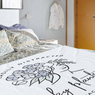 Beautiful Blue Floral Distracted Gardener Name Fleece Blanket