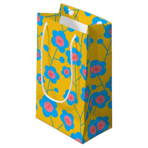 Beautiful blue floral small gift bag