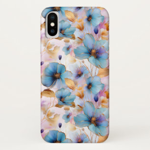 Beautiful Blue Flowers Alcohol Ink Pastel Case-Mate iPhone Case