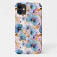 Beautiful Blue Flowers Alcohol Ink Pastel